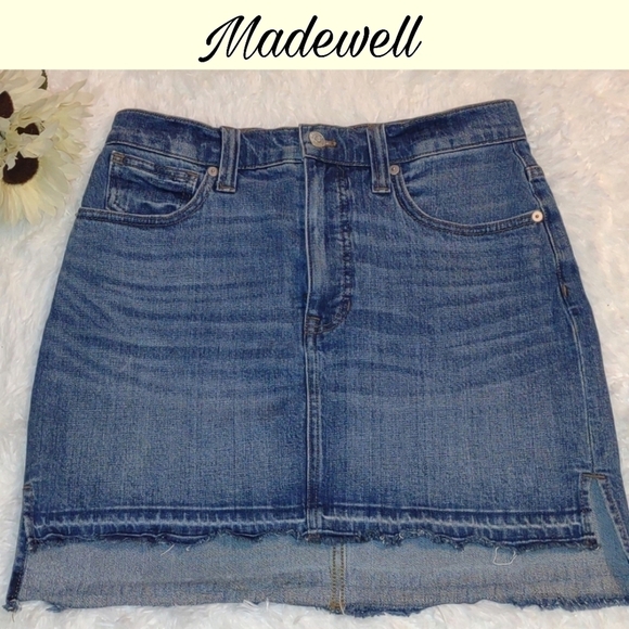 Madewell Skirt Denim High Low Jean Skirt Size 27 - Picture 6 of 14